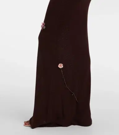 Aya Muse Stem floral-appliqué knitted maxi dress | Thumbnail 3