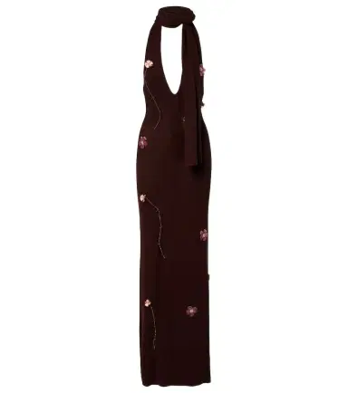 Aya Muse Stem floral-appliqué knitted maxi dress | Thumbnail 1