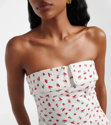 Posse Ebony printed cotton-blend tube top | Thumbnail 2
