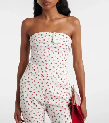 Posse Ebony printed cotton-blend tube top | Thumbnail 3