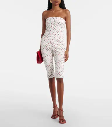 Posse Ebony printed cotton-blend tube top | Thumbnail 4