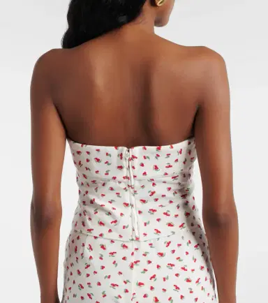 Posse Ebony printed cotton-blend tube top | Thumbnail 5
