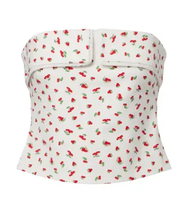 Posse Ebony printed cotton-blend tube top | Thumbnail 1