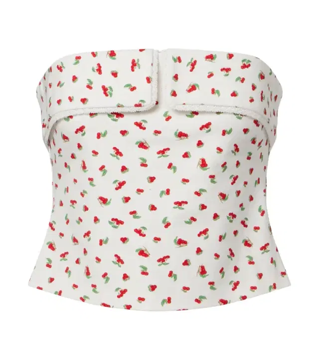 Posse Ebony printed cotton-blend tube top
