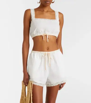 Posse Alma lace-trimmed cotton crop top | Thumbnail 2 Posse Alma lace-trimmed cotton crop top | Thumbnail 2