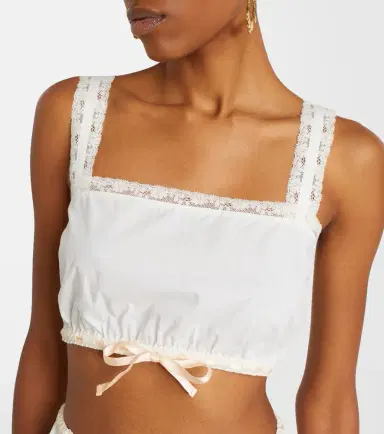 Posse Alma lace-trimmed cotton crop top | Thumbnail 3 Posse Alma lace-trimmed cotton crop top | Thumbnail 3