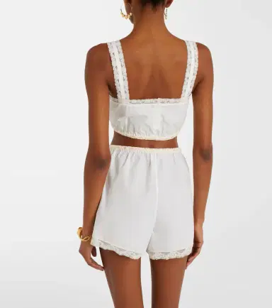 Posse Alma lace-trimmed cotton crop top | Thumbnail 4 Posse Alma lace-trimmed cotton crop top | Thumbnail 4
