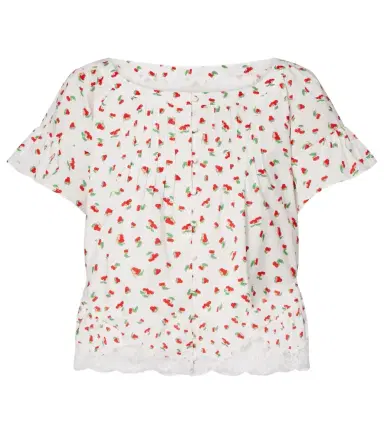 Posse Delia lace-trimmed printed cotton blouse | Thumbnail 1