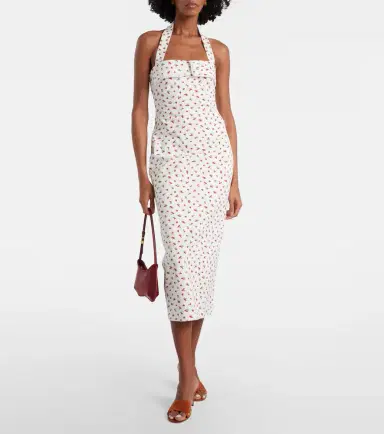 Posse Ebony lace-trimmed printed cotton-blend midi dress | Thumbnail 3