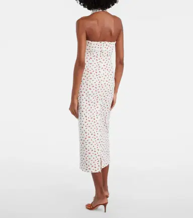 Posse Ebony lace-trimmed printed cotton-blend midi dress | Thumbnail 4