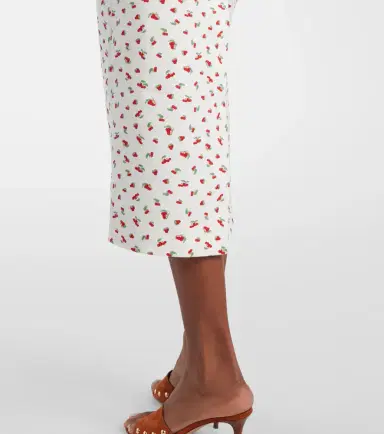 Posse Ebony lace-trimmed printed cotton-blend midi dress | Thumbnail 6