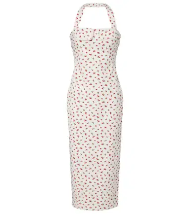 Posse Ebony lace-trimmed printed cotton-blend midi dress | Thumbnail 1