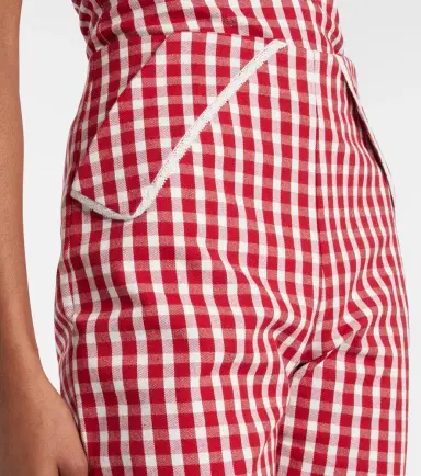 Posse Ebony gingham lace-trimmed cotton-blend capri pants | Thumbnail 5 Posse Ebony gingham lace-trimmed cotton-blend capri pants | Thumbnail 5