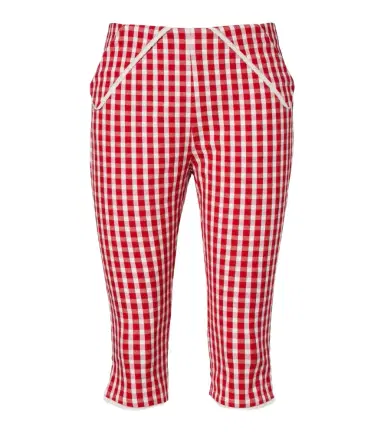 Posse Ebony gingham lace-trimmed cotton-blend capri pants | Thumbnail 1 Posse Ebony gingham lace-trimmed cotton-blend capri pants | Thumbnail 1
