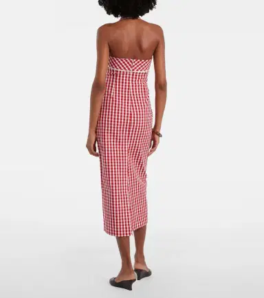 Posse Ebony gingham lace-trimmed cotton-blend midi dress | Thumbnail 4