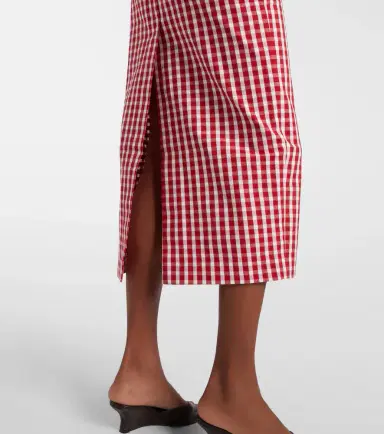 Posse Ebony gingham lace-trimmed cotton-blend midi dress | Thumbnail 6