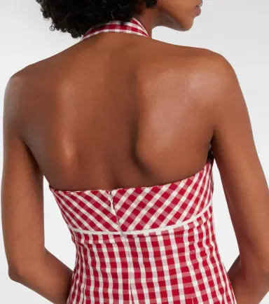 Posse Ebony gingham lace-trimmed cotton-blend midi dress | Thumbnail 7
