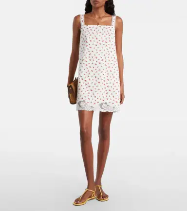 Posse Delia lace-trimmed printed cotton minidress | Thumbnail 2