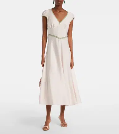 Posse Perla lace-trimmed midi dress | Thumbnail 2