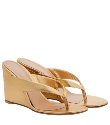 Gianvito Rossi Leather wedge thong sandals | Thumbnail 1