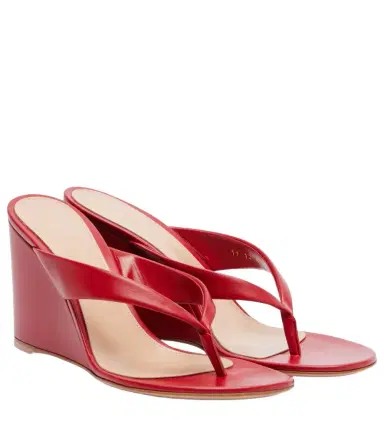 Gianvito Rossi Leather wedge thong sandals | Thumbnail 1