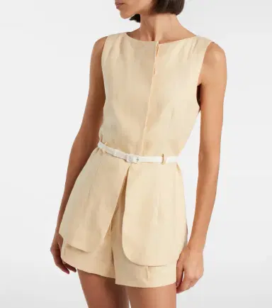 Posse Pamela belted linen vest | Thumbnail 3