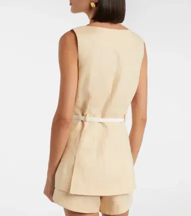 Posse Pamela belted linen vest | Thumbnail 5