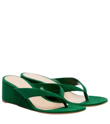 Gianvito Rossi Suede wedge thong sandals | Thumbnail 1 Gianvito Rossi Suede wedge thong sandals | Thumbnail 1