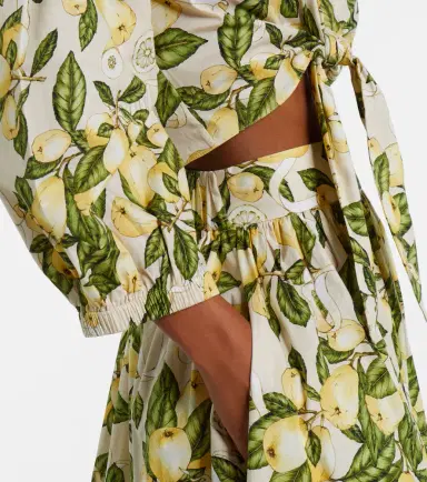 ADRIANA DEGREAS Printed cotton-blend crop top | Thumbnail 6