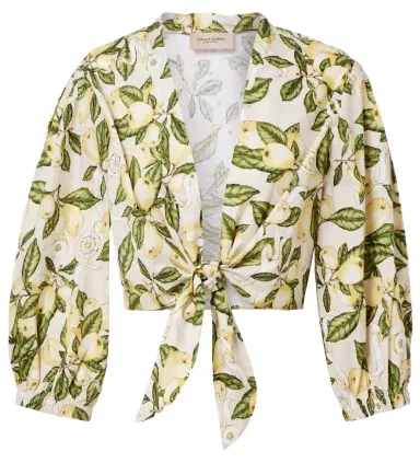 ADRIANA DEGREAS Printed cotton-blend crop top | Thumbnail 1