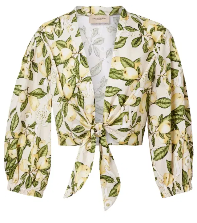Adriana Degreas Printed cotton-blend crop top