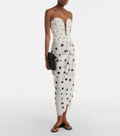 ADRIANA DEGREAS Draped polka-dot bustier dress | Thumbnail 3 ADRIANA DEGREAS Draped polka-dot bustier dress | Thumbnail 3