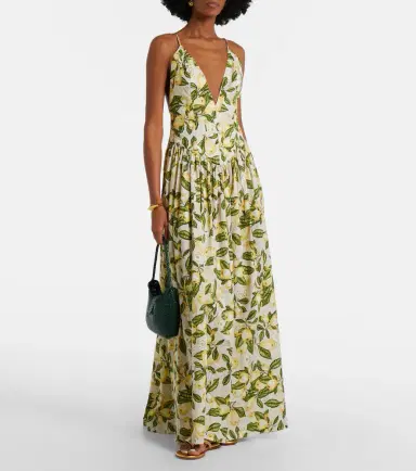 ADRIANA DEGREAS Printed cotton-blend maxi dress | Thumbnail 6