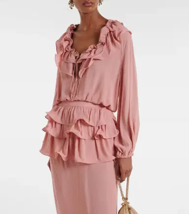 ADRIANA DEGREAS Ruffled crop top | Thumbnail 2