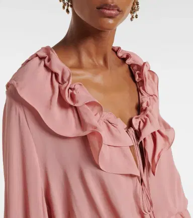 ADRIANA DEGREAS Ruffled crop top | Thumbnail 5