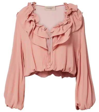 ADRIANA DEGREAS Ruffled crop top | Thumbnail 1