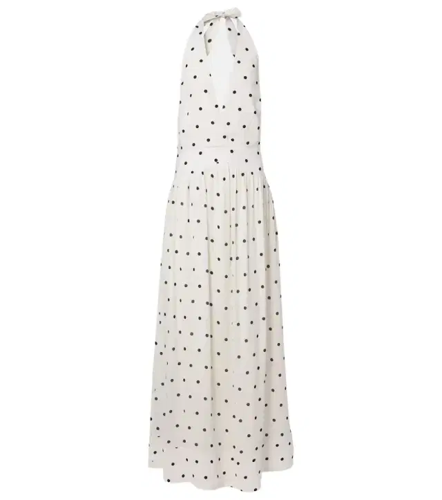 Polka-dot halterneck maxi dress