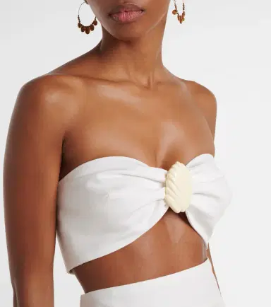 Adriana Degreas Embellished cotton-blend bandeau top | Thumbnail 2