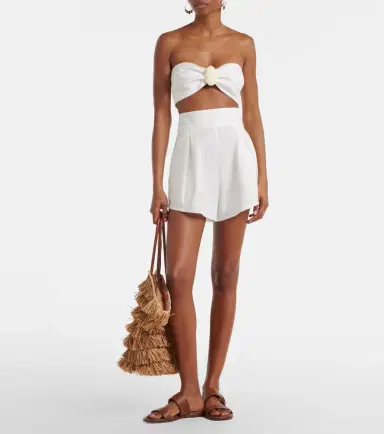Adriana Degreas Embellished cotton-blend bandeau top | Thumbnail 3