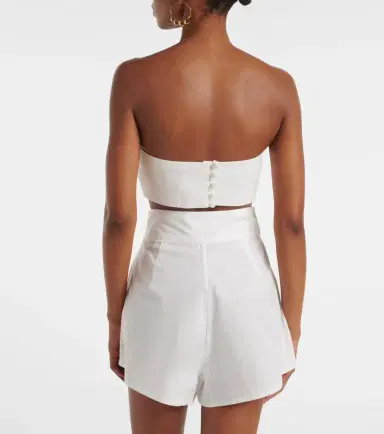 Adriana Degreas Embellished cotton-blend bandeau top | Thumbnail 4