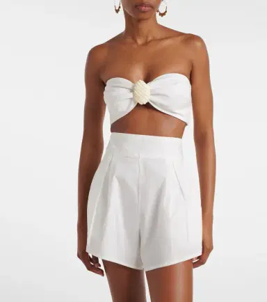 Adriana Degreas Embellished cotton-blend bandeau top | Thumbnail 5