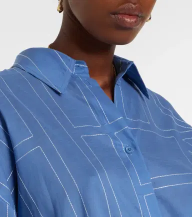 TOTEME Embroidered cotton-blend shirt | Thumbnail 3