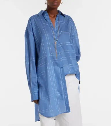 TOTEME Embroidered cotton-blend shirt | Thumbnail 6