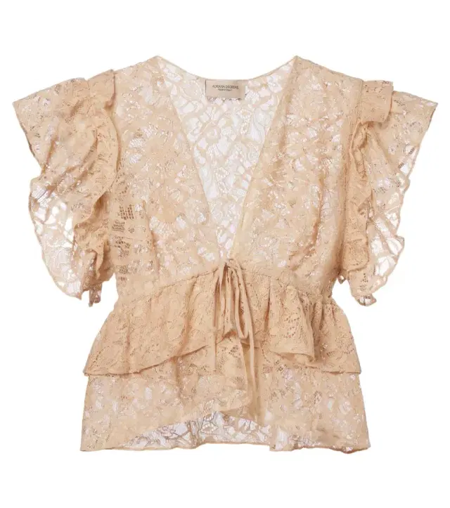 Ruffled lace crop top