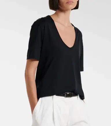 Toteme Cotton and silk jersey T-shirt | Thumbnail 3