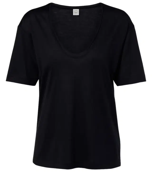 Toteme Cotton and silk jersey T-shirt