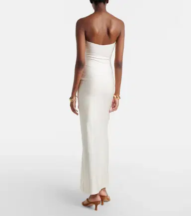 ADRIANA DEGREAS Cutout floral-appliqué ruched maxi dress | Thumbnail 5