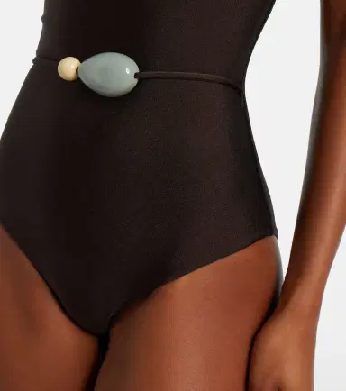 ADRIANA DEGREAS Deco Solid embellished swimsuit | Thumbnail 2