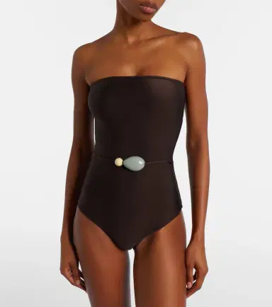 ADRIANA DEGREAS Deco Solid embellished swimsuit | Thumbnail 5