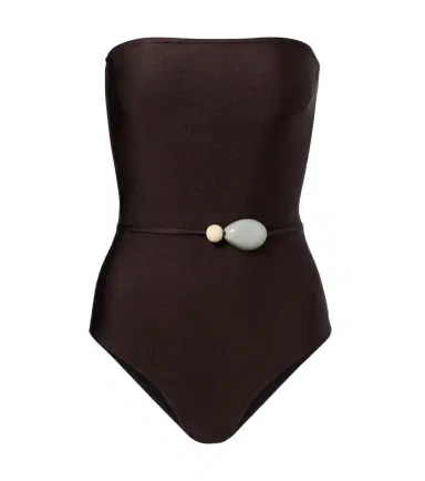 ADRIANA DEGREAS Deco Solid embellished swimsuit | Thumbnail 1